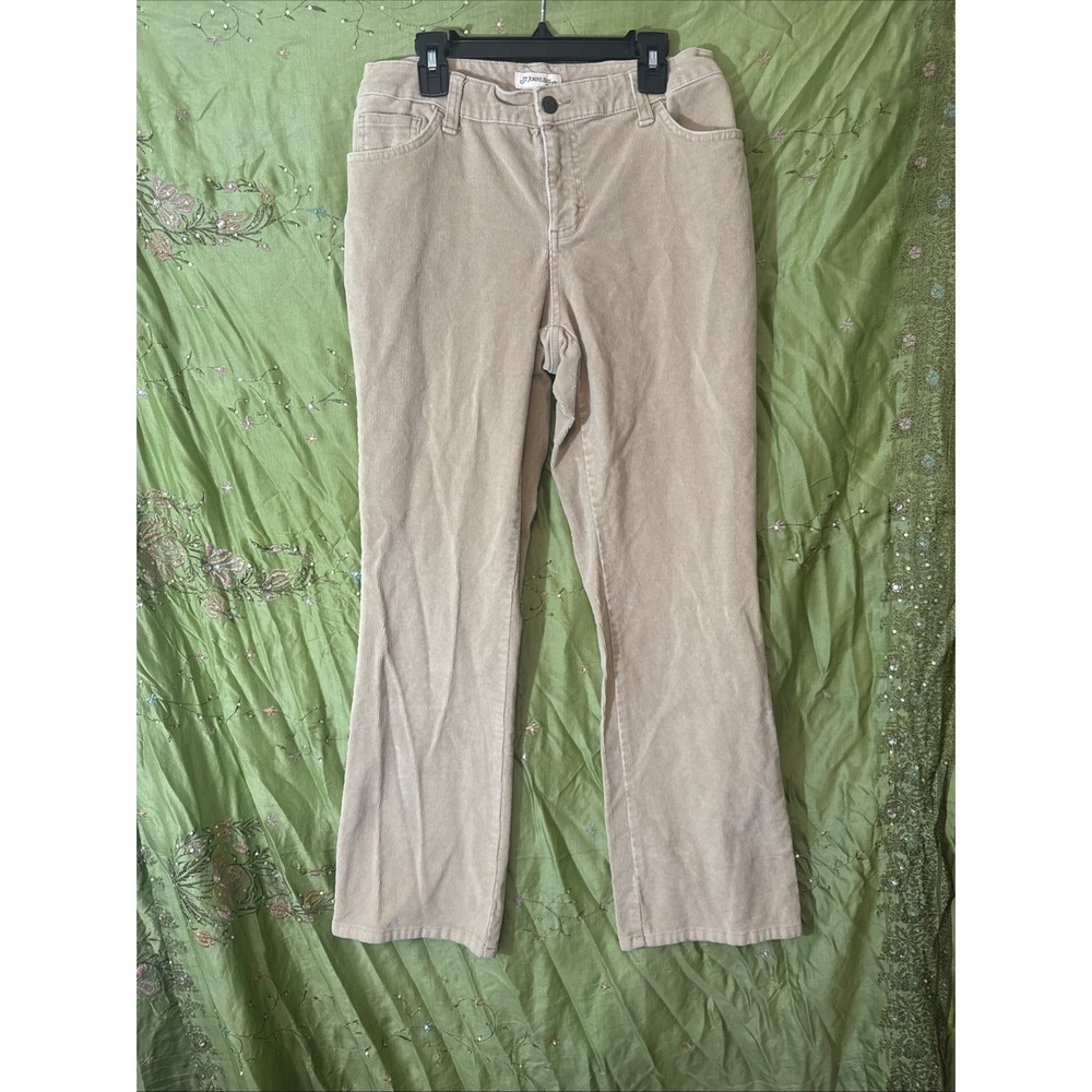 St. John's Bay Corduroy Pants Boot Cut Stretch Petite Dark Beige Women's Size 6P
